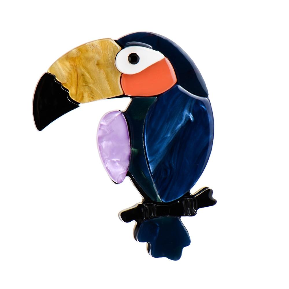 

Blucome Новое поступление акриловая брошь в виде животного мультфильм брошь с попугаем для женщин и детей платье шляпа шпильки для хиджаба синий