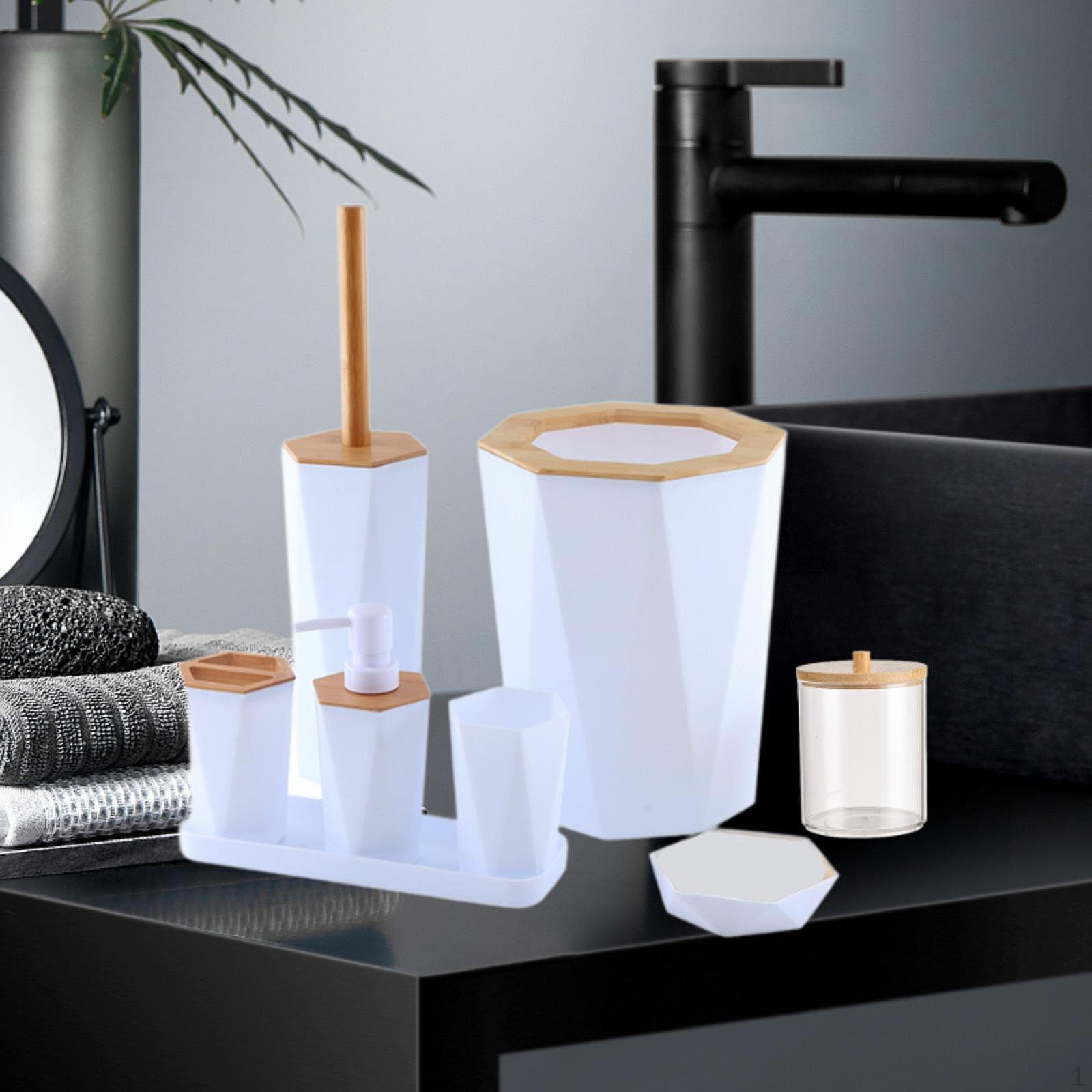 

Набор принадлежностей для ванной комнаты Наборы для ванной Ватные палочки Коробка Туалетная щетка Необходимая для White A