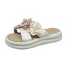 Foreign-style flower thick-soled fairy skirt slippers 2025 new summer fashion versatile one-word comfortable slippers beach