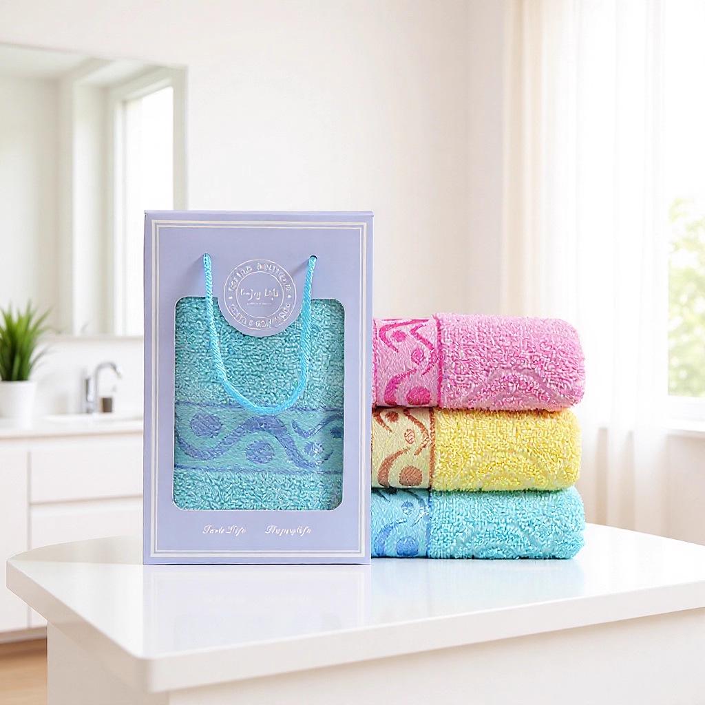 Pure Cotton Wedding Souvenir Towel Set - Absorbent Face Towels for Home Use 35cm x 75cm