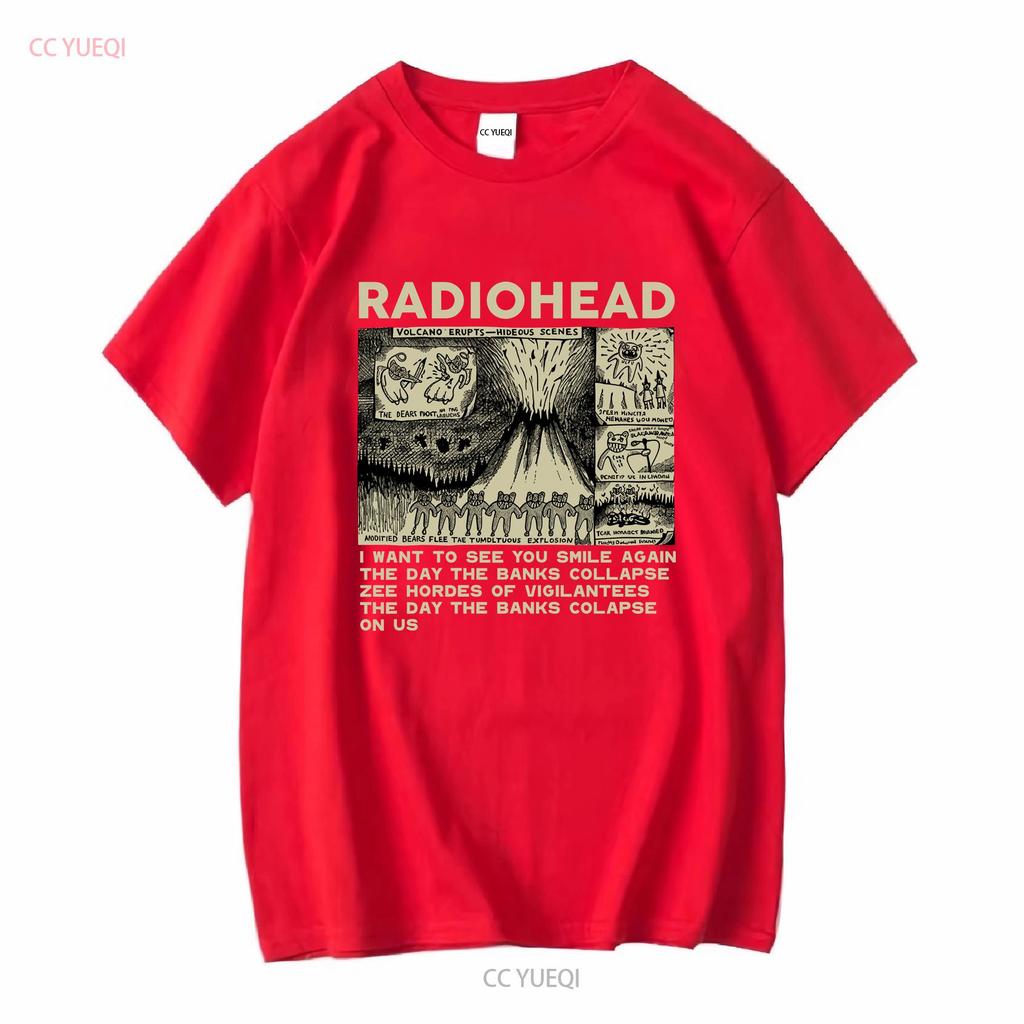 Radiohead We Escape Cotton 100 Forest Green T shirt NH14426 vintage Washed Casual Breathable Top For Everyday Wear Stretched