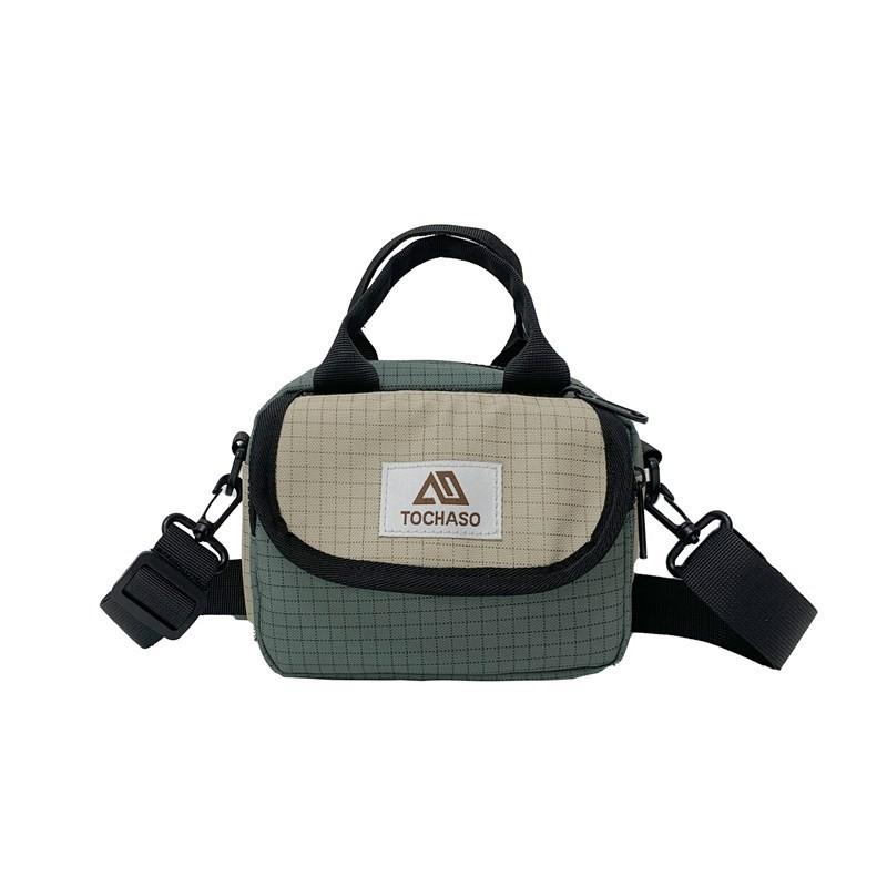 Pattern Grid Alphabet Kids Casual Travel Shoulder Bag With Spacious Compartment
