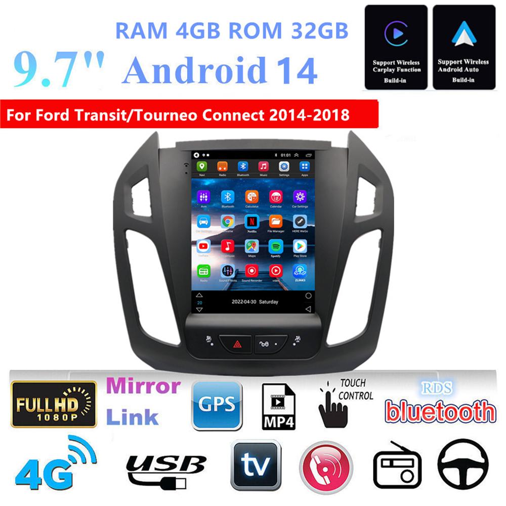9.7'' 4+32GB Stereo Radio Navi GPS Player For Ford Transit/Tourneo Connect 14-18