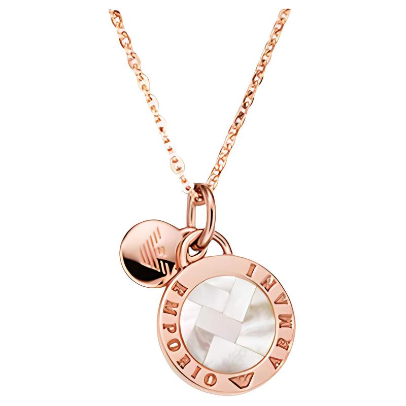 Emporio Armani Logo Silver Necklace Women's Rose Gold Rose Gold F Basic Packaging-original Brand Box