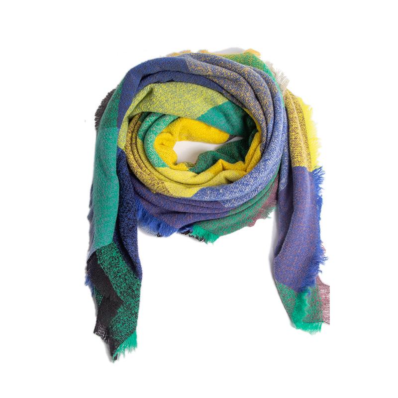 Designe Brand Knitted Spring Winter Women Scarf Plaid Warm Cashmere Scarves Shawls Luxury Neck Bandana Female Pashmina Wrap
