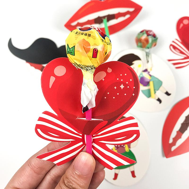 50 ks červené srdce mašlička lízátka ozdobná přání na svatbu na Valentýna narozeninové party potřeby cukroví dekorace dárky dárek