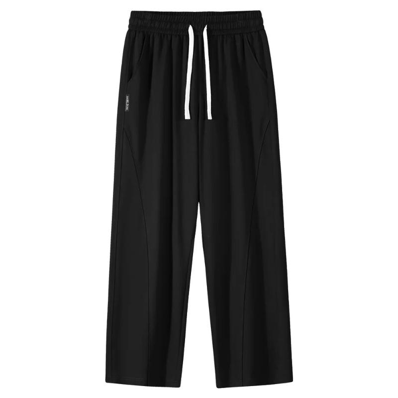 

Summer Men s Sport Pants Lightweight Cotton Straight Leg Grey Sweatpants Loose Fit Jogging Pants Casual Home Gym Trousers XS чёрный
