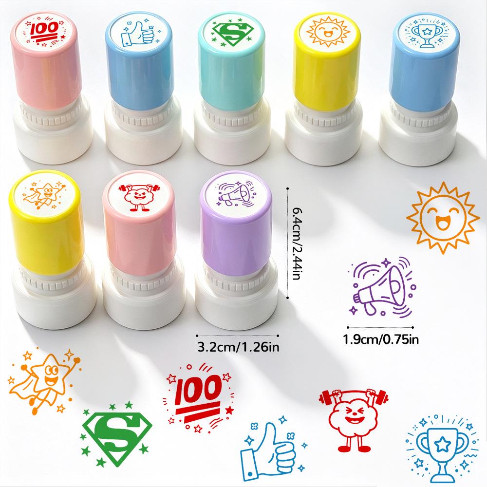 5 Tampons de Commentaires pour Enseignants Couleur Morandi: Timbres d'encouragement et de récompense pour enfants