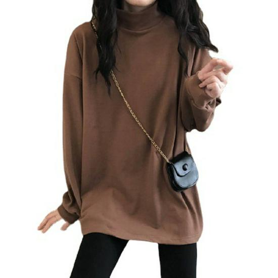 2022 Autumn/Winter Women's Loose Double-Sided Fleece Long-Sleeve Bottoming Shirt