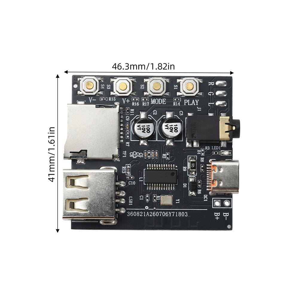 DC 5V Bluetooth 6.0 Audio Receiver Module Type-C USB-A TF Card Playback Power-off Memory Earphone External Amplifier Audio Board