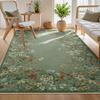 Rug For Bedroom Floral Print Area Living Room Carpet Non-Slip Machine Washable Floor Mat Soft Bedside Rugs Tapis Alfombra