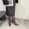 2025 Autumn and Winter New Popular Retro Thin Heel Pointed High Heel Short Boots Thin Korean Version of Fashion Women's Shoes