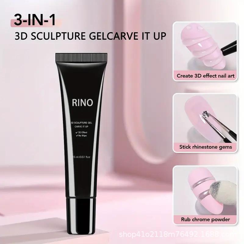 3D Sculpting Rhinestone Gel, No-rinse Nail Art, Powder-free Design, UV Gel, Long-lasting, Extension, and Strengthening Water-wave Gel.