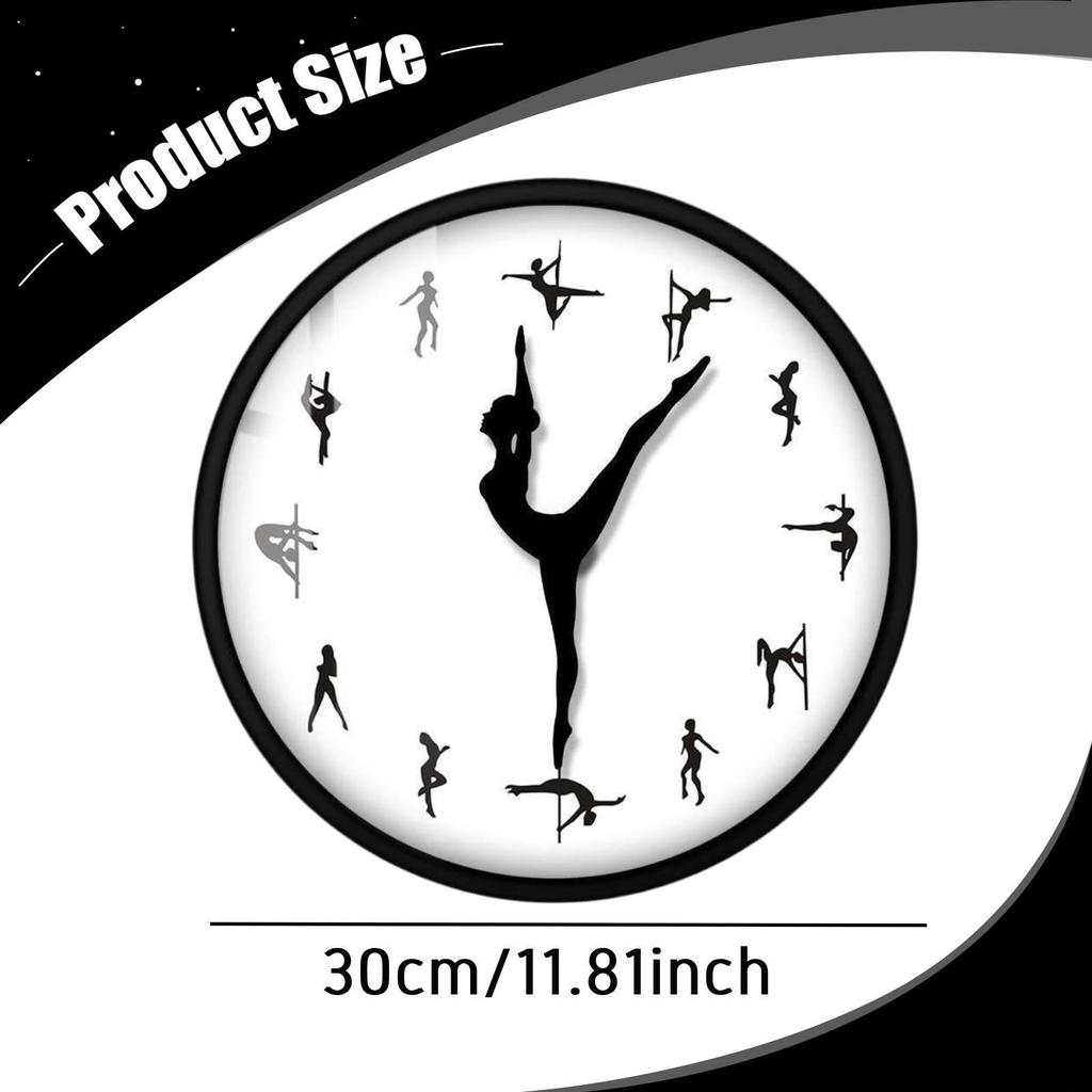 Wall Clock Decorative Minimalist 30cm Dance Theme Ornament for Living Room Office Study
