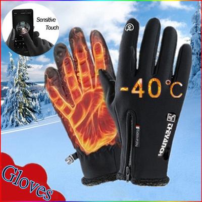 Winter Warm Fashion Unisex Fleece Outdoor Sports Waterproof Windproof Riding Bicycle Motorcycle Skiing Hiking Touch Screen Gloves