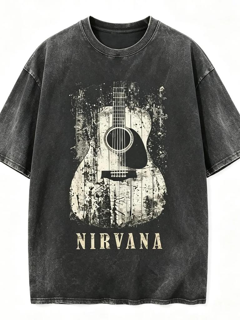 Nirvana Vintage Band 90s Grunge Distressed Oversized Unisex Fan T-shirt