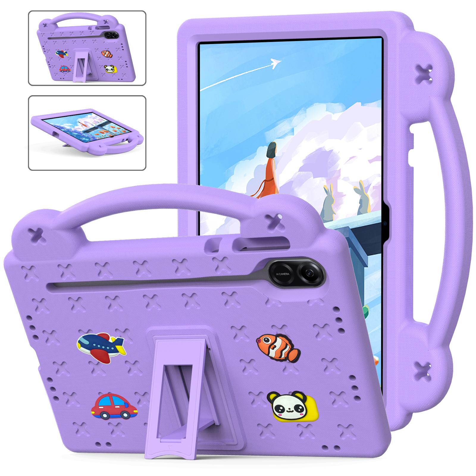 Étui pour tablette Pour Honor Pad 10 9 12.1  X9a 11.5  X8a LTE 11  X9 X8 Pro 11.5  Sécurité enfants Antichoc Ours de dessin animé Coque en EVA X9 11.5 inch 2023 violet