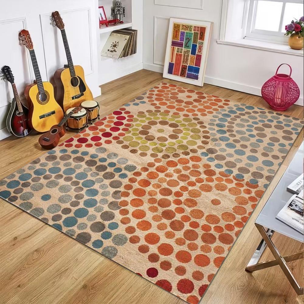 

Gradient Dot Geometric Pattern Area Rug Vibrant Artistic Soft Non-Slip Floor Carpet for Modern Living Rooms Home Decor 40x60cm