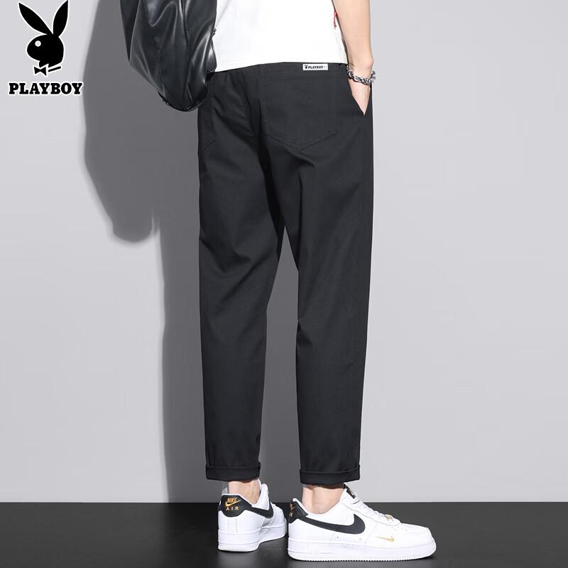 

PLAYBOY Men s Loose Straight-Leg Cropped Casual Pants 3XL