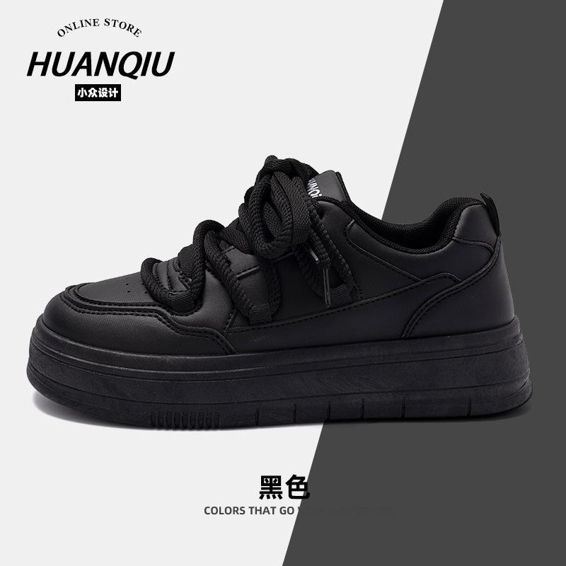 Global casual board shoes women's ZHQ3381-1 summer breathable black shoes women's versatile platform student board shoes tide