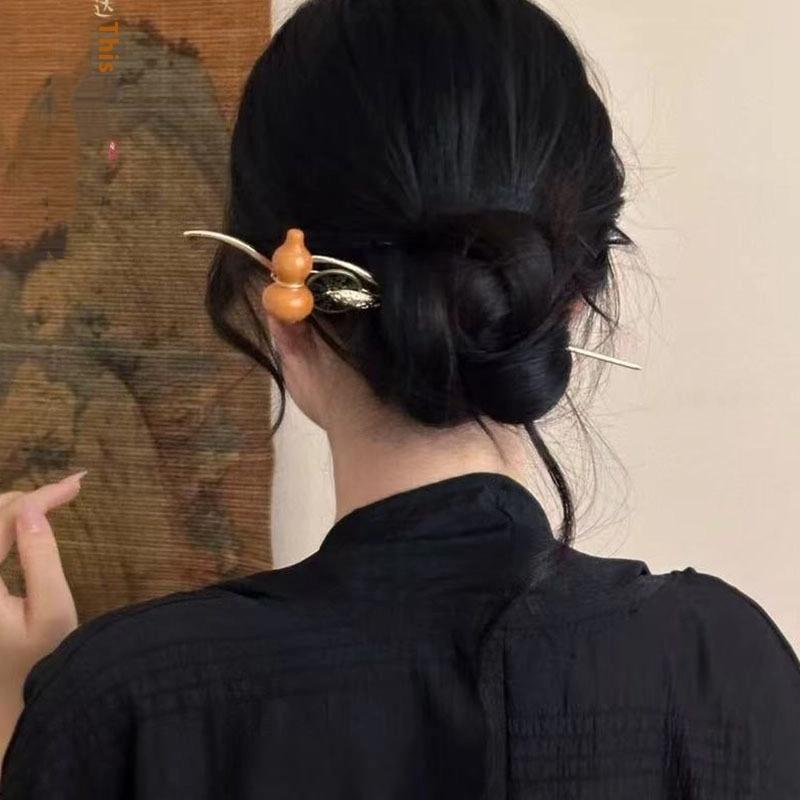Chinese Style Gourd Tassel Hair Stick For Women Elegant Metal Chopsticks Hanfu Hairpin Ancient Style Hair Accessories