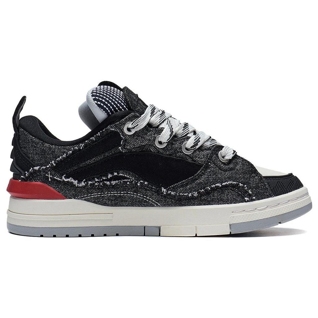 Li Ning Wave Golden Wear resistant And Lightweight Low top Skateboard Shoes Women's Black AECS074-9