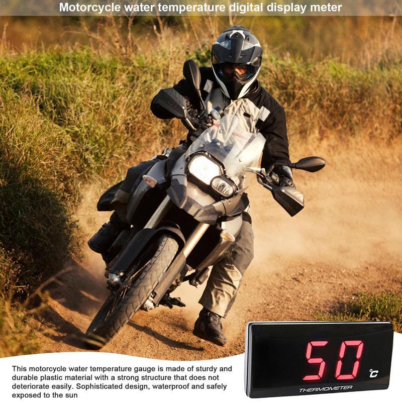 Motorcycle Water Temperature Meter Gauge Water Temperature Thin Meter Accessory With LED Light For Racing Cars Racing Scooter