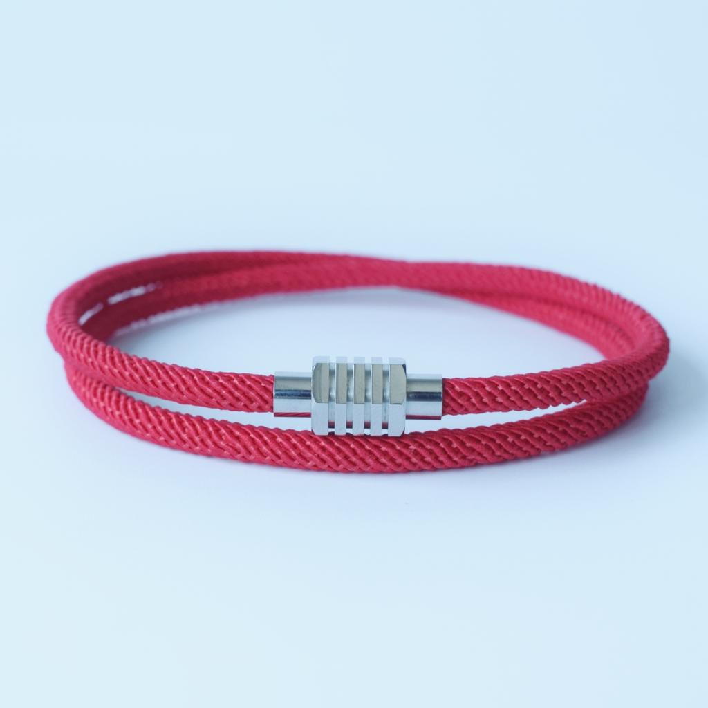 2025 Fashion Hexagonal Geometric Stainless Steel Bracelet Man Magnetic Buckle Jewelry Multi-layer Rope Bracelets Friendship Gift