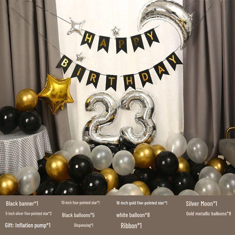 18th Birthday Party Decoration Set - Balloons & Backdrop for Boys and Girls