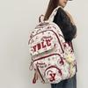 Printed Student Schoolbag Men's Large Capacity Travel Backpack Women's Campus Backpack with Coin Purse