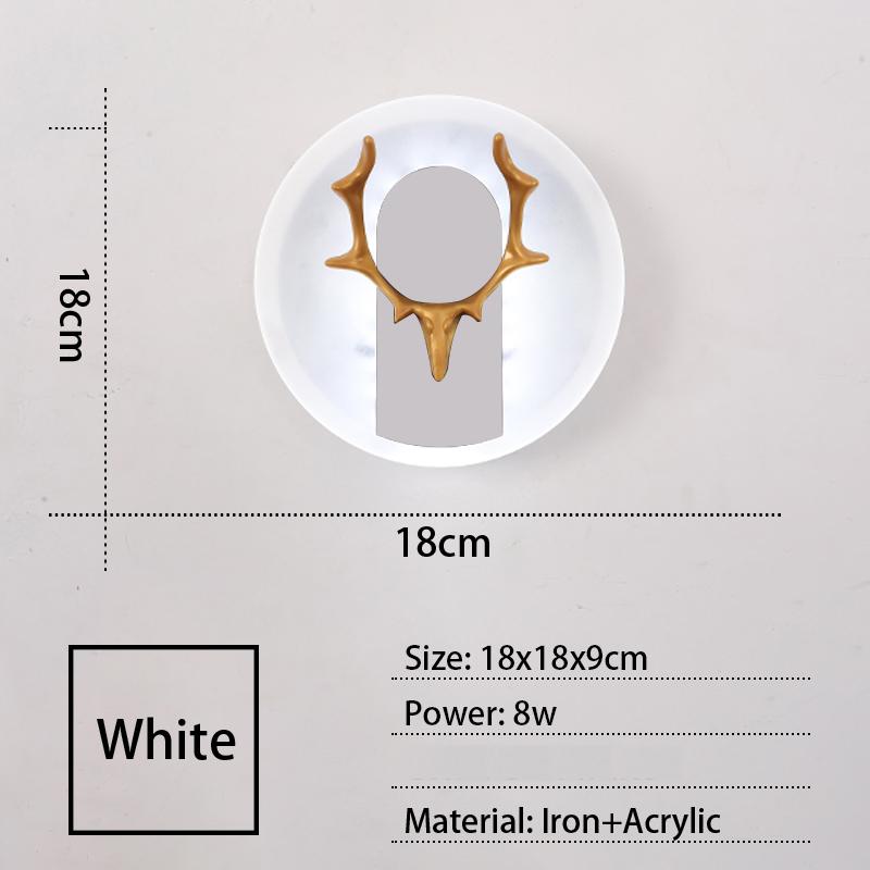 Modern LED Wall Lamp Foyer Corridor Bedroom Beside Lamp Iron+Acrylic Materials New Sconce Hotel Room Decoration Wall Light