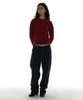 PARTIMENTO WOMEN Gradient Wide Rib Knit Crew Neck_Red