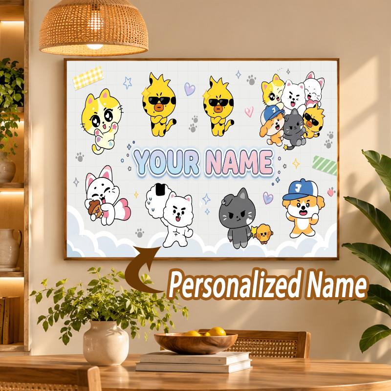 Custom Name ENHYPEN 5D Diamond Painting Personalized Full Drill Diamond Art Kit Gift