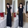 Women's 2025 Summer High-End Fashion Set: Stylish Slimming Loose Wide-Leg Pants Two-Piece