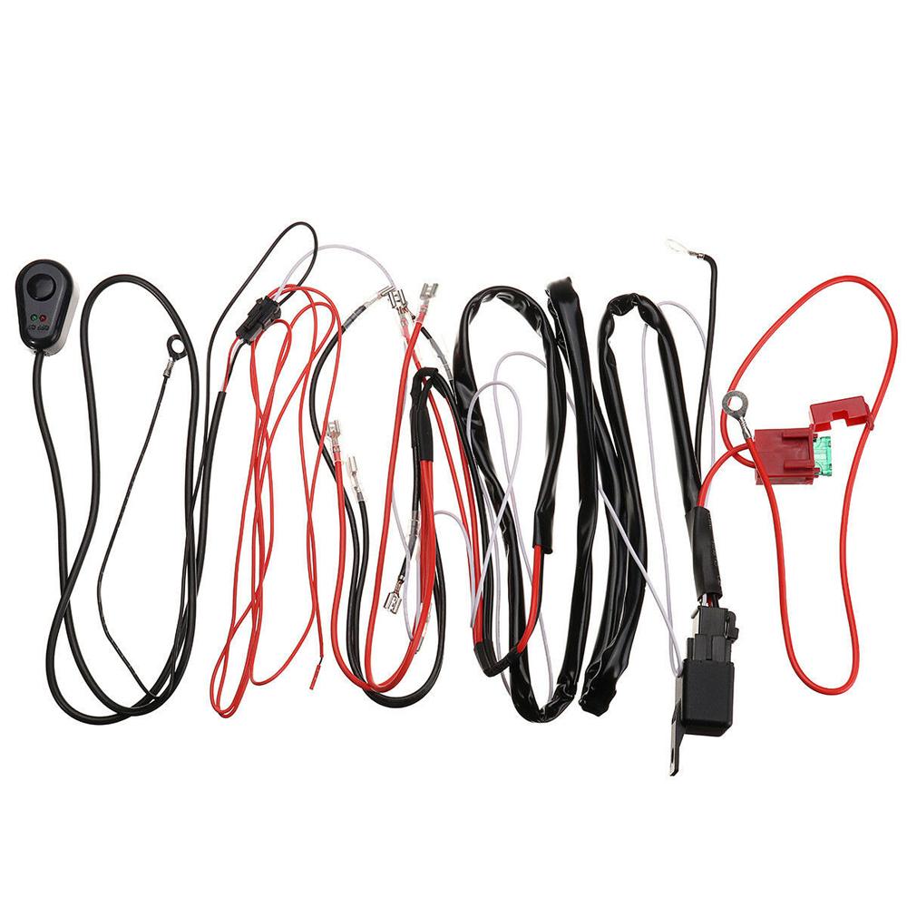 12Volt 40A Car Light Wire Set High Power One-Drive-Two Car Lamp Wire PureCopper Wire Group Car Spotlights Switch Wiring Group