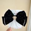 Pearl Bow Girl Headwear Mesh Velvet Hair Clip Party Girl Dance Hair Accessory Hair Clip Red Cute Little Girl Hair Accessories