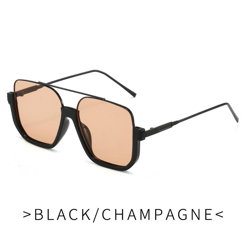 Double Beam Half Frame Metal Sunglasses Women, Large Frame Polygonal Polarized Sunglasses Retro Personalized Sunglasses