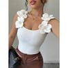 Women's Fashion Casual Summer Spring Solid Color Print Sleeveless U-Neck Blouses & Shirts