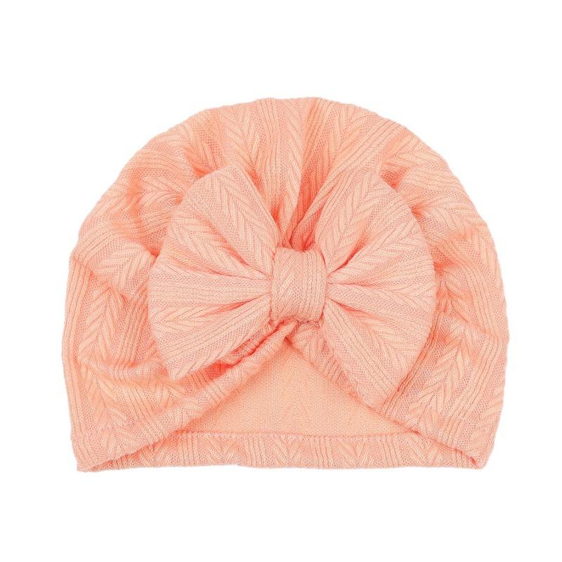 New baby hat baby hat elastic jacquard Indian hat bow windproof children's hat knitted pullover hat
