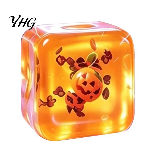 Clear Cube Fidget Toy Stress Relief for Halloween Christmas, Anxiety Reduction Ice Squeeze Holiday Toy, Slow Rising Sensory Gift Party Favors