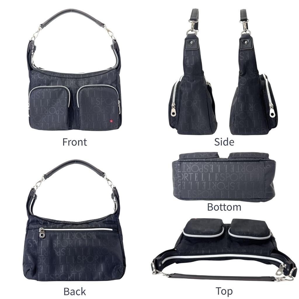 Elle Sports Star Series 2-Wege-Umhängetasche Handtasche, Wasserabweisend, Leicht, E21 (Schwarz)