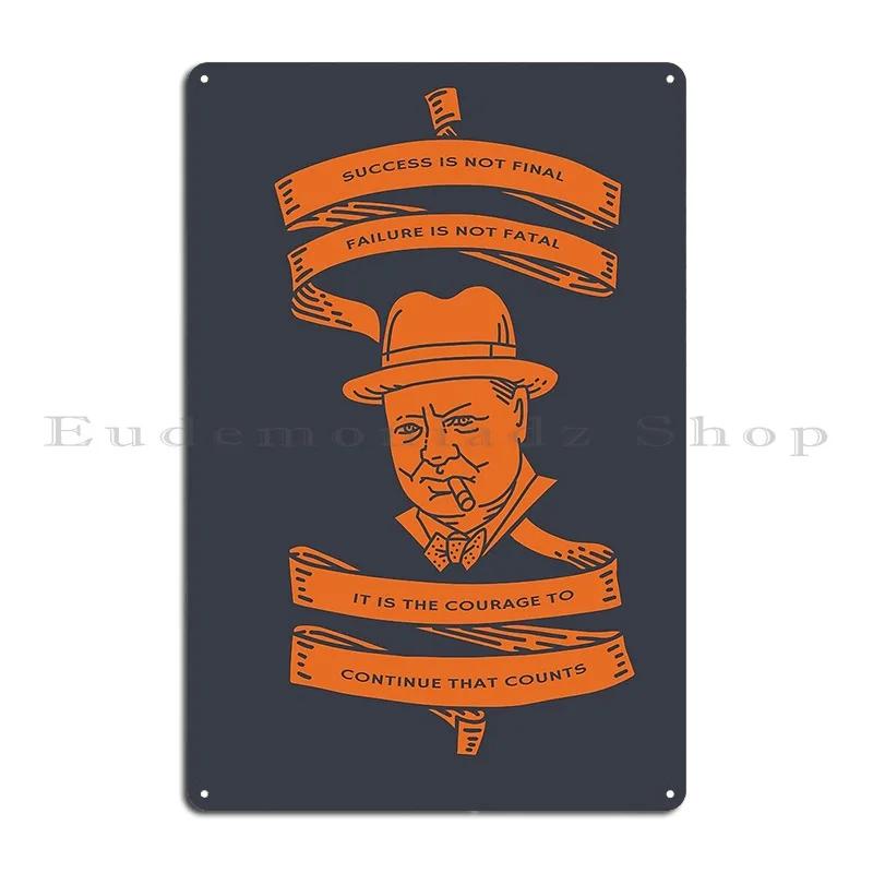 Winston Churchill Effort Inspirational Quote Underground Art Print Motivational Metal Cinema Plaques Mural Tin Sign Poster 20x30cm(7.8x11.8inch)