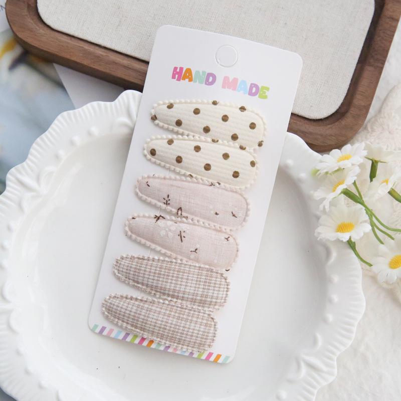 

6 шт. цветочные хлопковые заколки для волос из сплава для девочек, детские мягкие заколки-кнопки, детские милые головные уборы с бантиками, аксессуары для волос