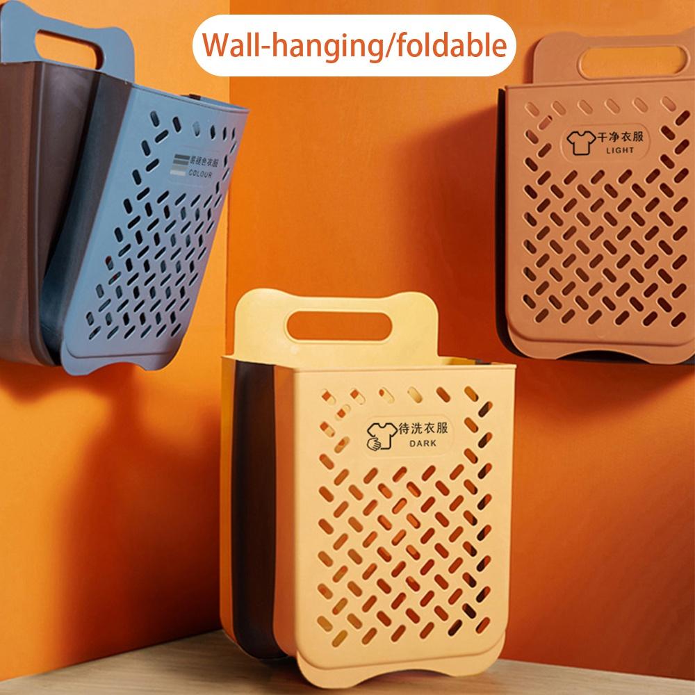 Large Portable Bathroom Folding Dirty Clothes Storage Basket Household Wall Hanging Punch-Free Laundry Basket Put Clothes Bucket