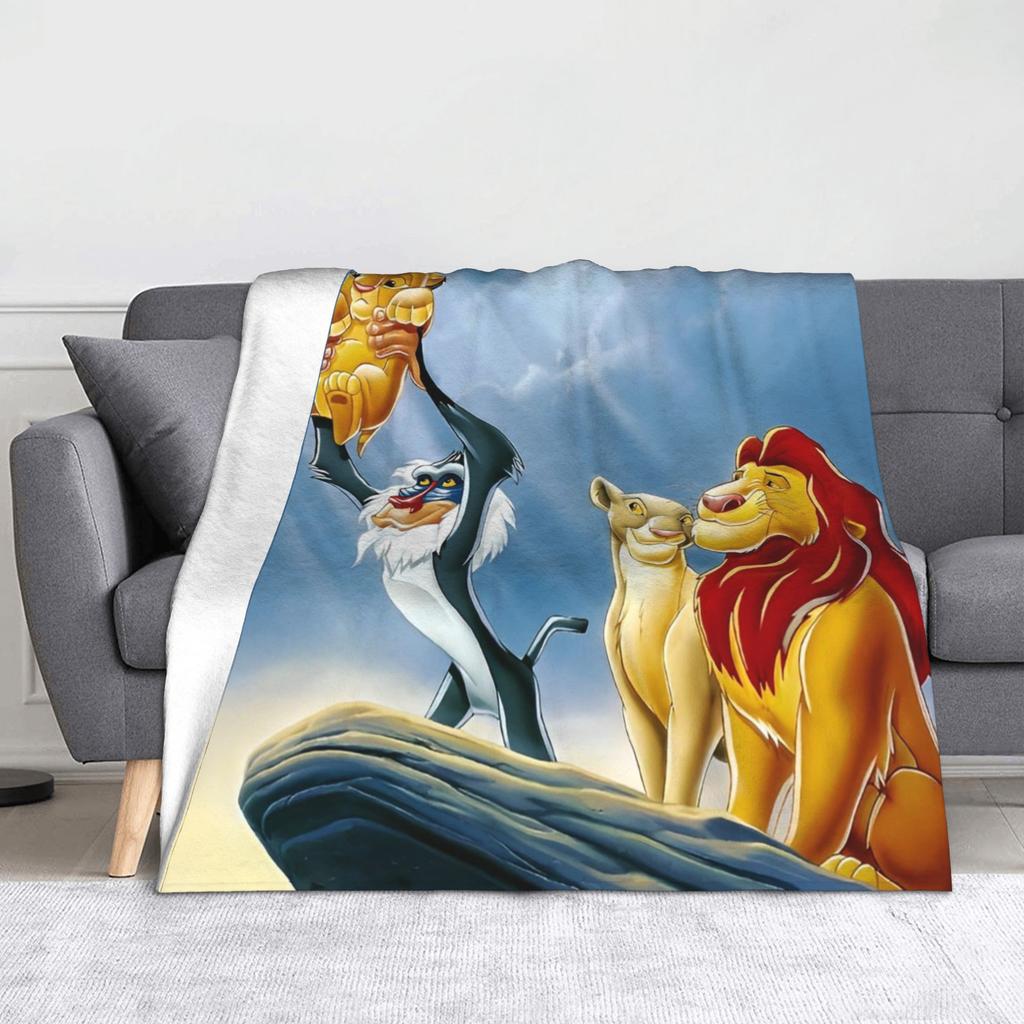 The Lion King Simba Friends Mufasa Blankets Flannel Funny Breathable Throw Blankets for Coverlet Textile Decor
