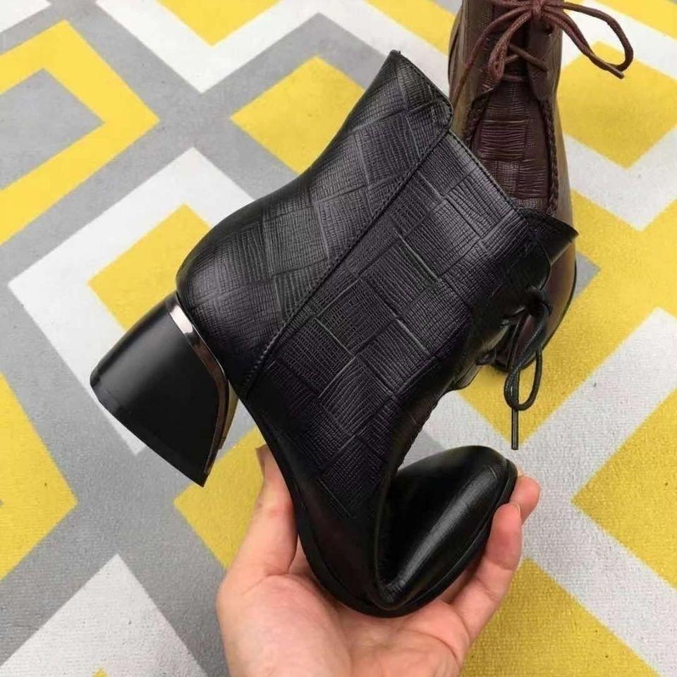 2024 Dame Støvletter Høst Vinter Nye Spisse Korte Støvletter Dame Tykkhæl Støvletter Dame Mote Glidelås Ankelstøvletter Zapatos Mujer