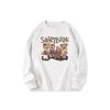 Autumn Winter O Neck Loose Casual Cartoon Printing Sweatshirt Women Long Sleeve Simple All-match Pullover Top