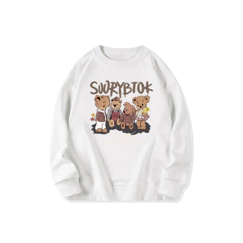 Autumn Winter O Neck Loose Casual Cartoon Printing Sweatshirt Women Long Sleeve Simple All-match Pullover Top