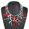Bohemia Beaded Coral Necklace Multi-layer Ocean Style Beach Choker  Vacation