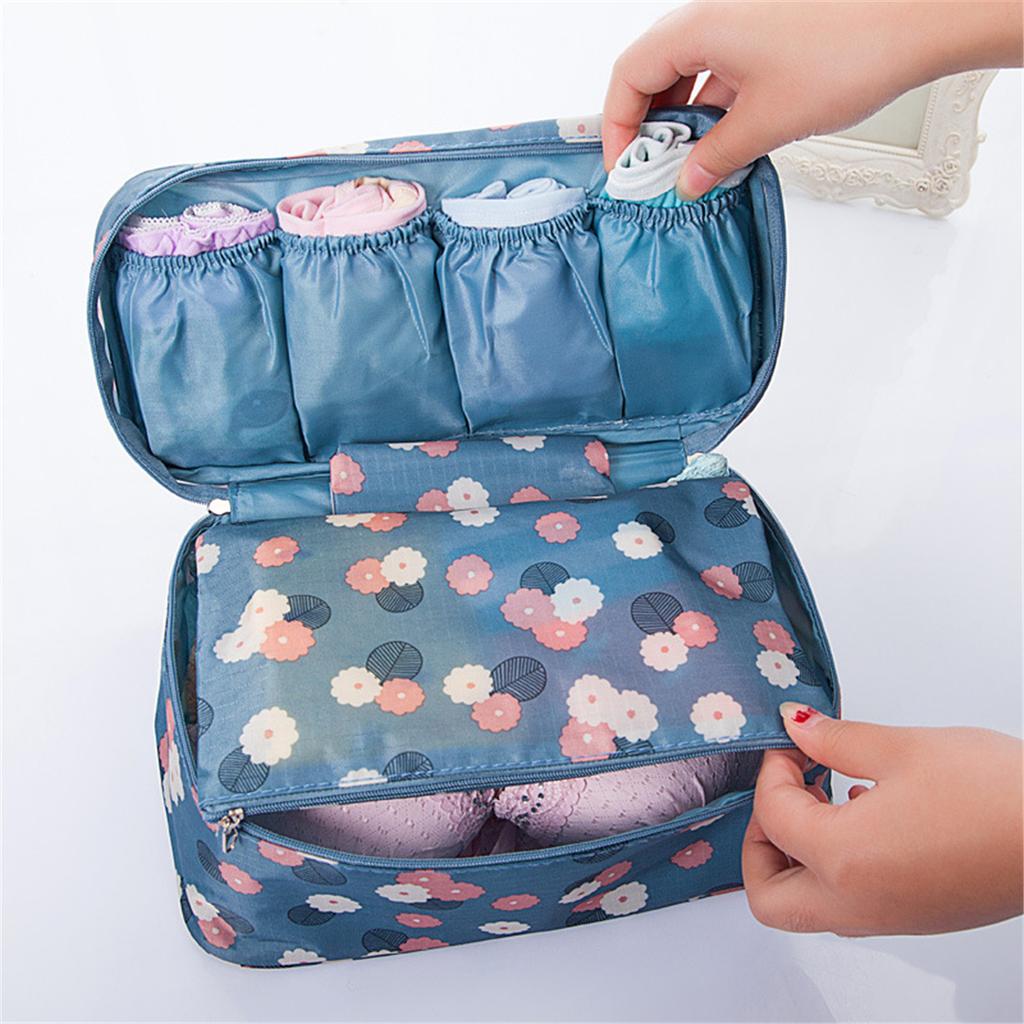 Portable Pattern Travel Underwear Bra Storage Box Storage Bag